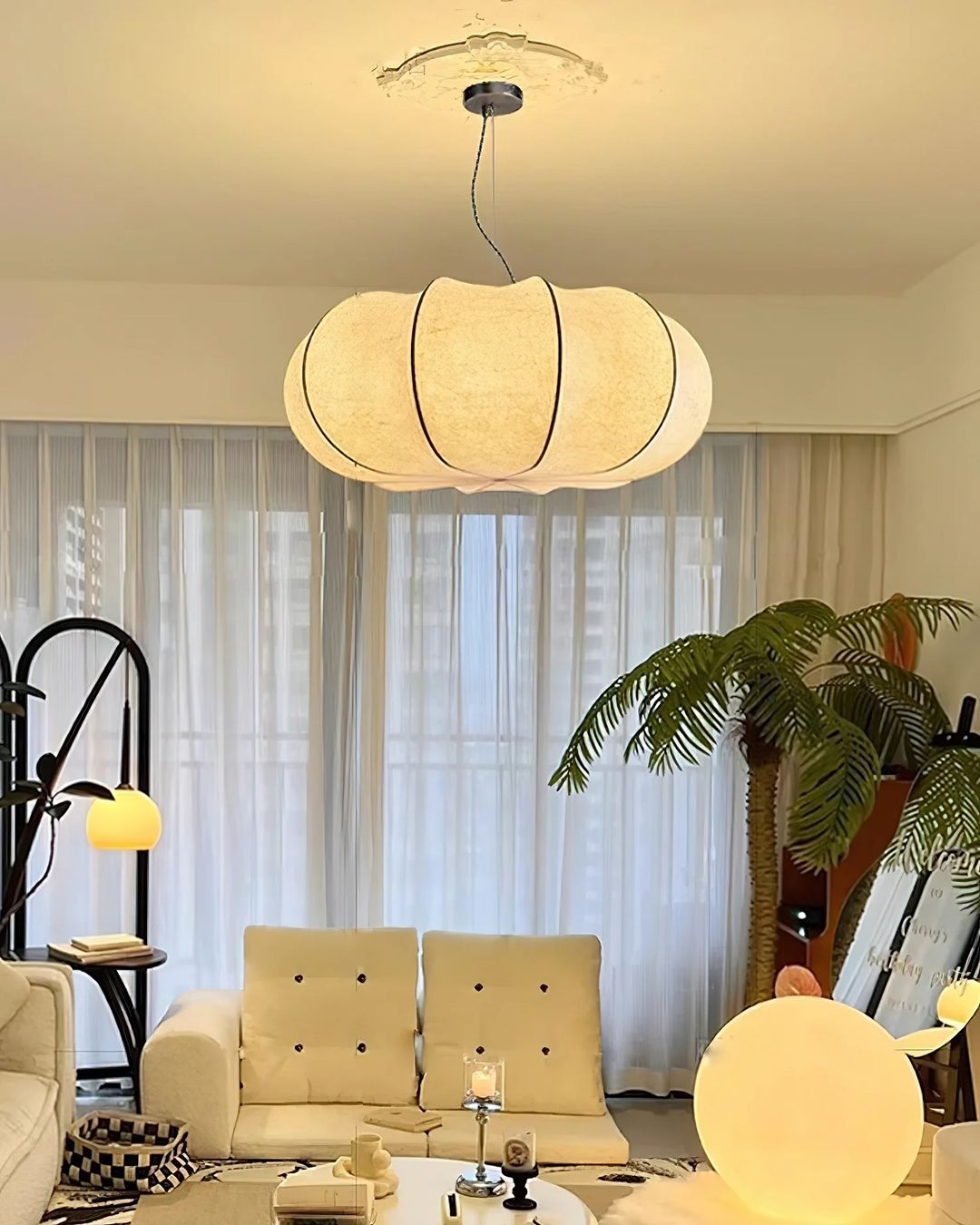 Vintage Linen Pendant Light