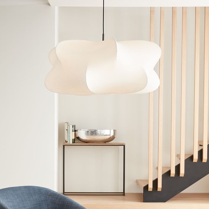 Modern Sculptural White Pendant Light