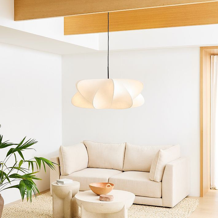 Modern Sculptural White Pendant Light