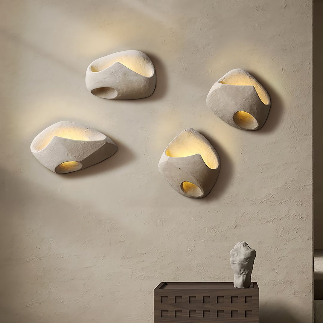 Artistic Modern Wall Sconce - Organic Stone Design