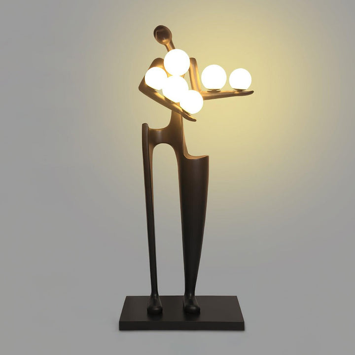 Contemporary Sculpture Floor Lamp with Globe Lights