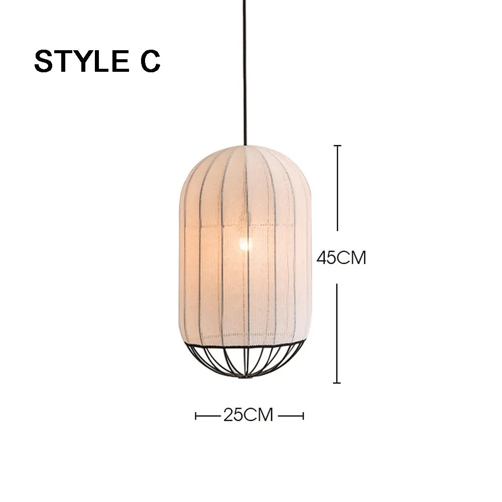 Contemporary Fabric Pendant Light - Soft White Design