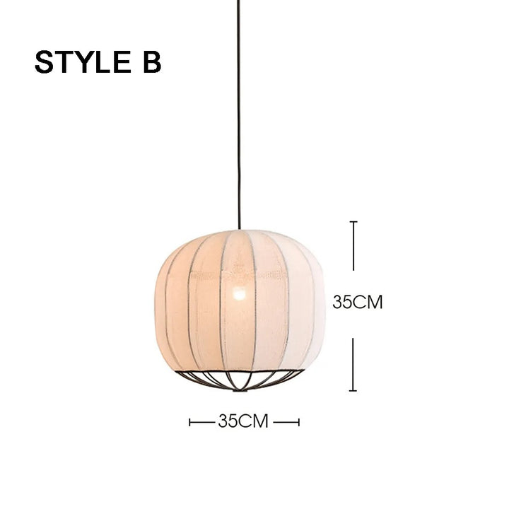 Contemporary Fabric Pendant Light - Soft White Design