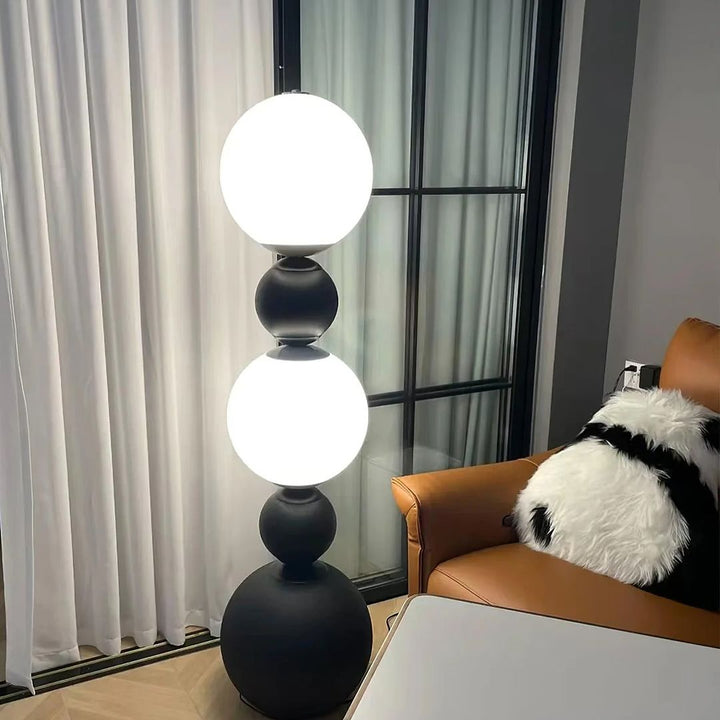 Modern Globe Floor Lamp - Black and White Design