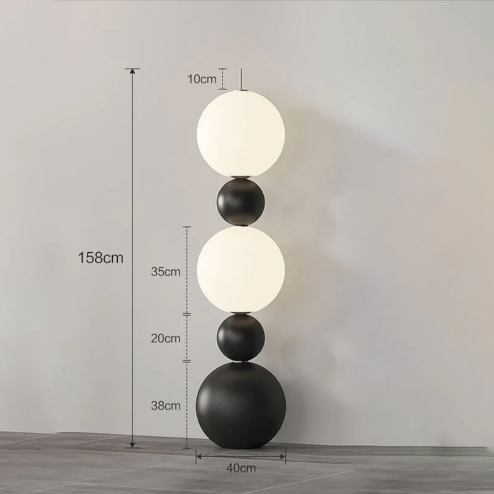 Modern Globe Floor Lamp - Black and White Design