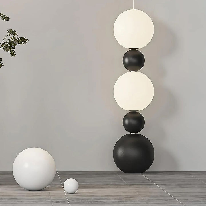 Modern Globe Floor Lamp - Black and White Design