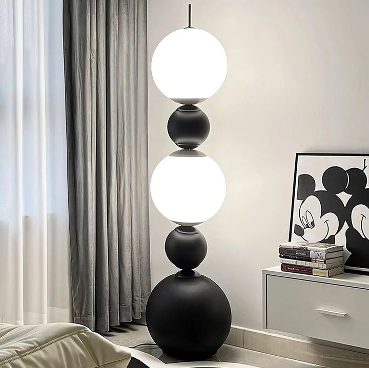 Modern Globe Floor Lamp - Black and White Design