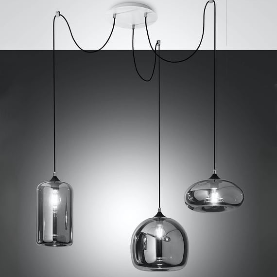 Modern Glass Pendant Light Trio - Adjustable Design