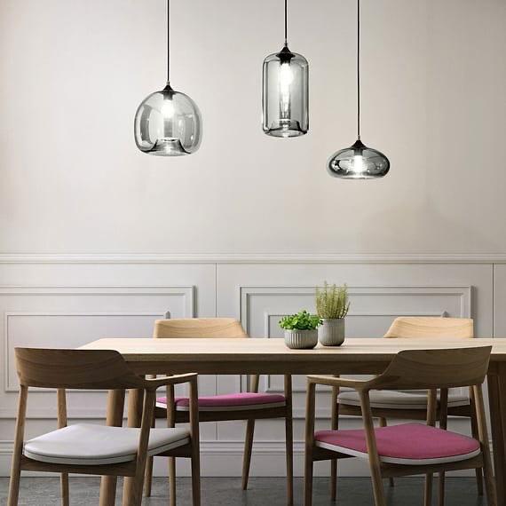 Modern Glass Pendant Light Trio - Adjustable Design