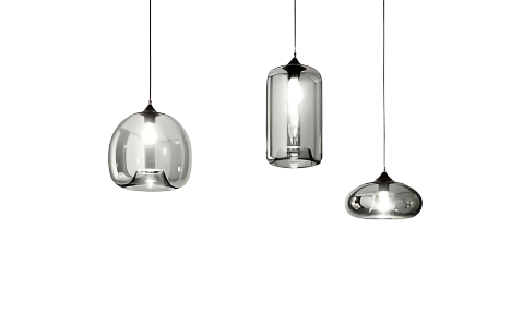 Modern Glass Pendant Light Trio - Adjustable Design