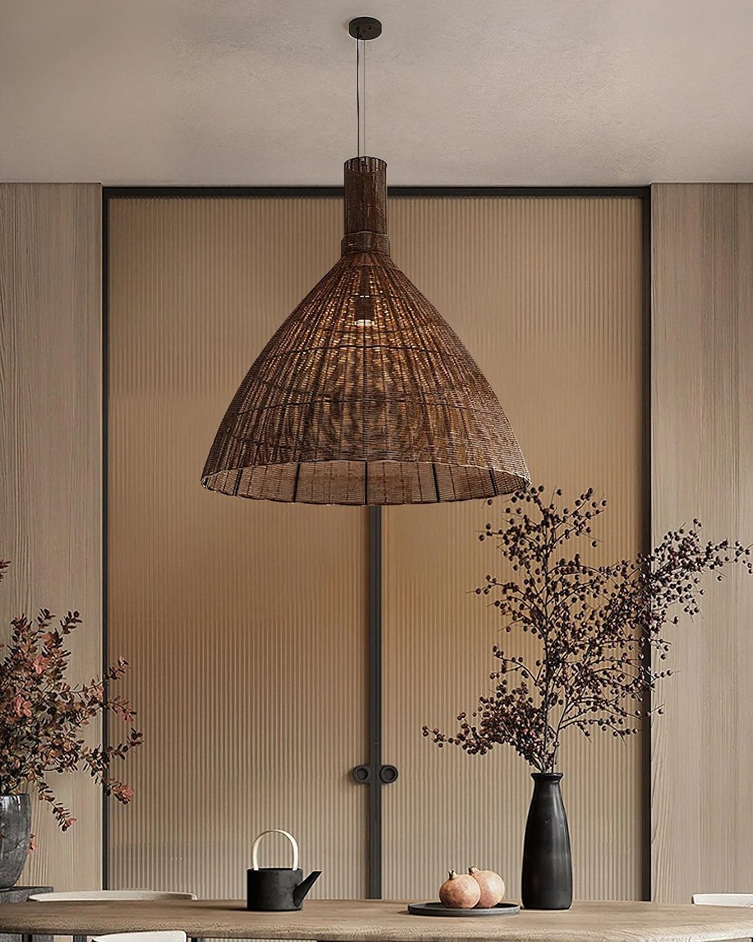 Woven Natural bamboo Rattan Pendant Light