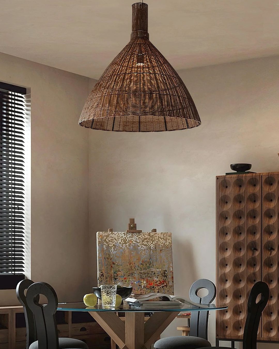 Woven Natural bamboo Rattan Pendant Light