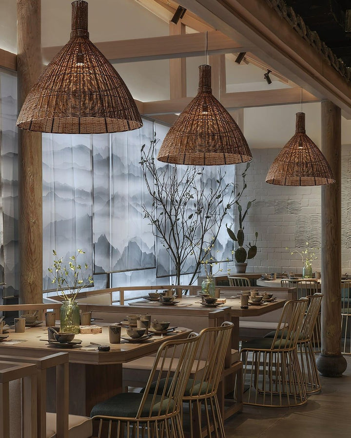 Woven Natural bamboo Rattan Pendant Light