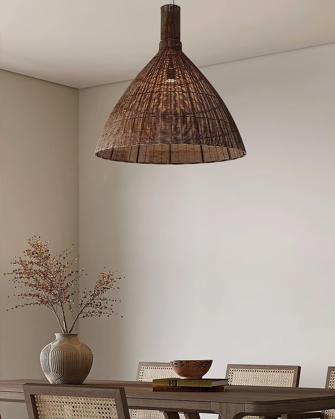 Woven Natural bamboo Rattan Pendant Light