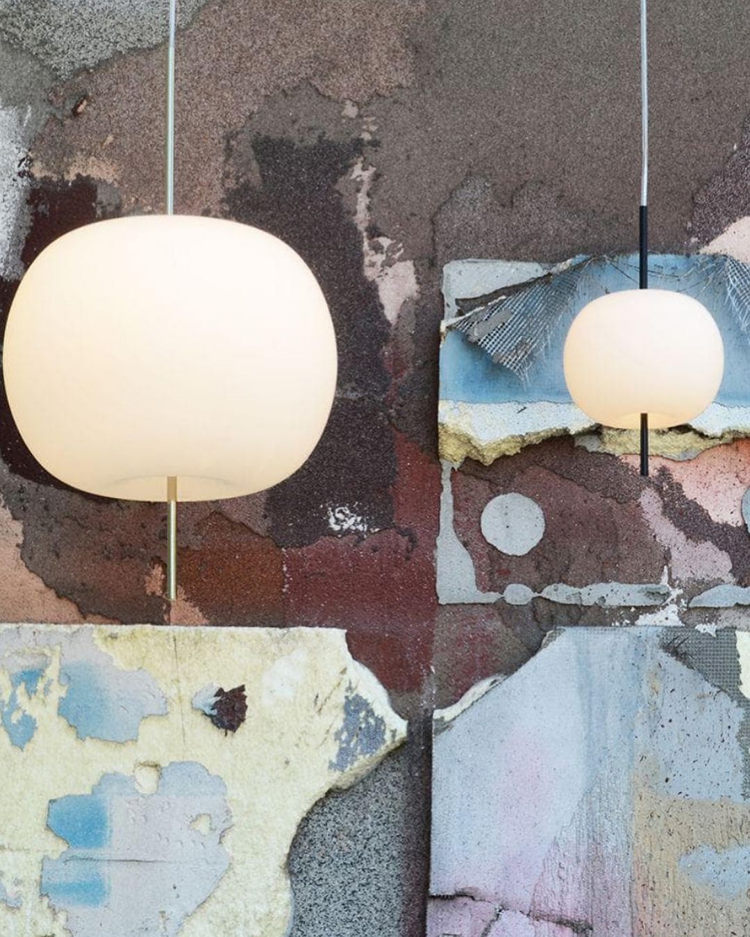 Minimalist White Globe Pendant Light with Brass Accent