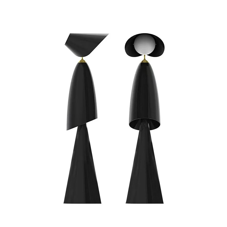 Contemporary Sculptural Floor Lamp with Black Finish