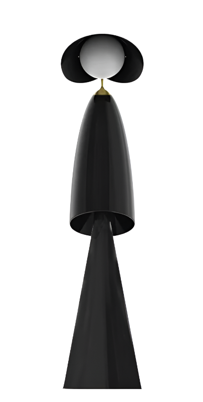 Contemporary Sculptural Floor Lamp with Black Finish