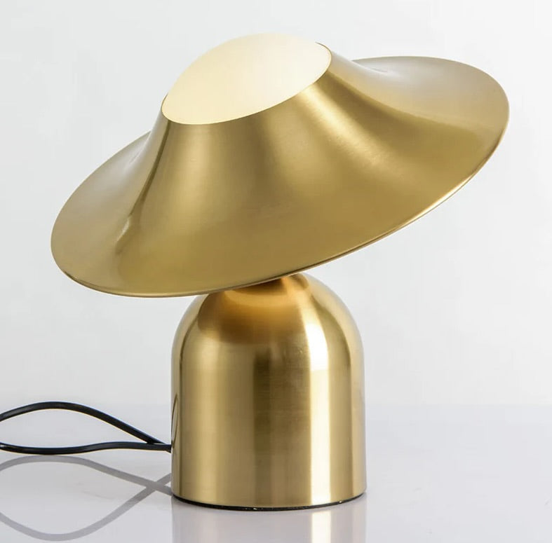 Modern Brass Table Lamp with Sculptural Design