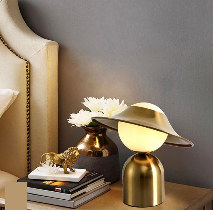 Modern Brass Table Lamp with Sculptural Design