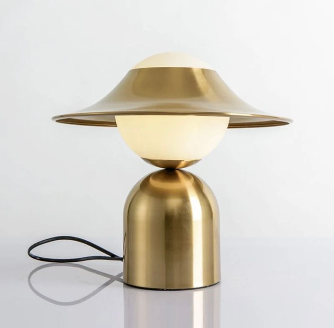 Modern Brass Table Lamp with Sculptural Design