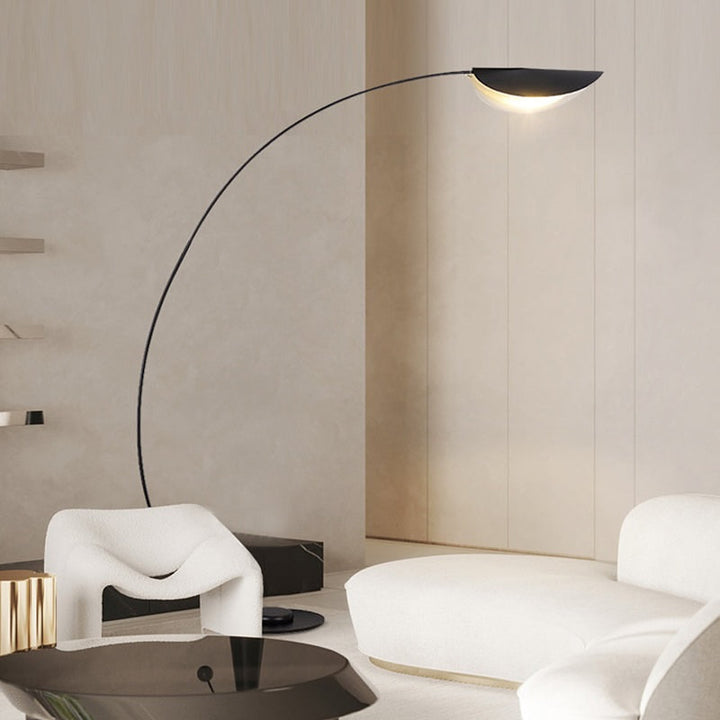 Modern Arc Floor Lamp with Black Finish