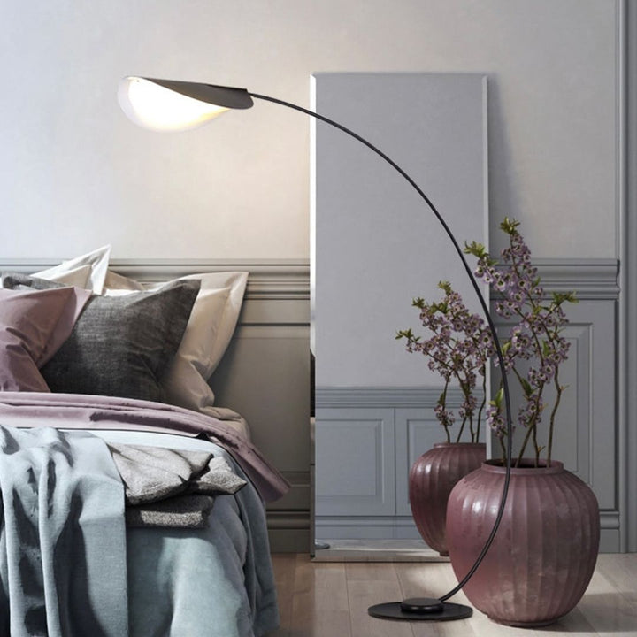 Modern Arc Floor Lamp with Black Finish