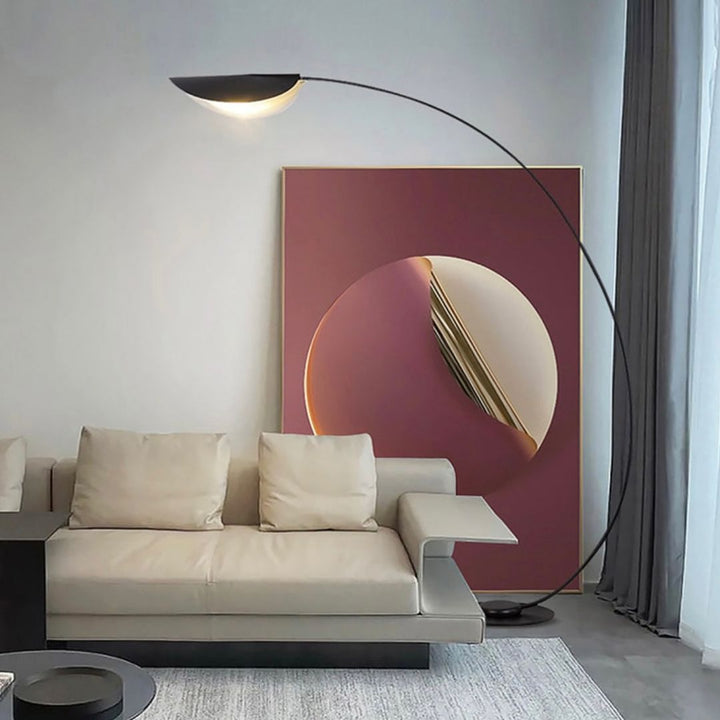 Modern Arc Floor Lamp with Black Finish