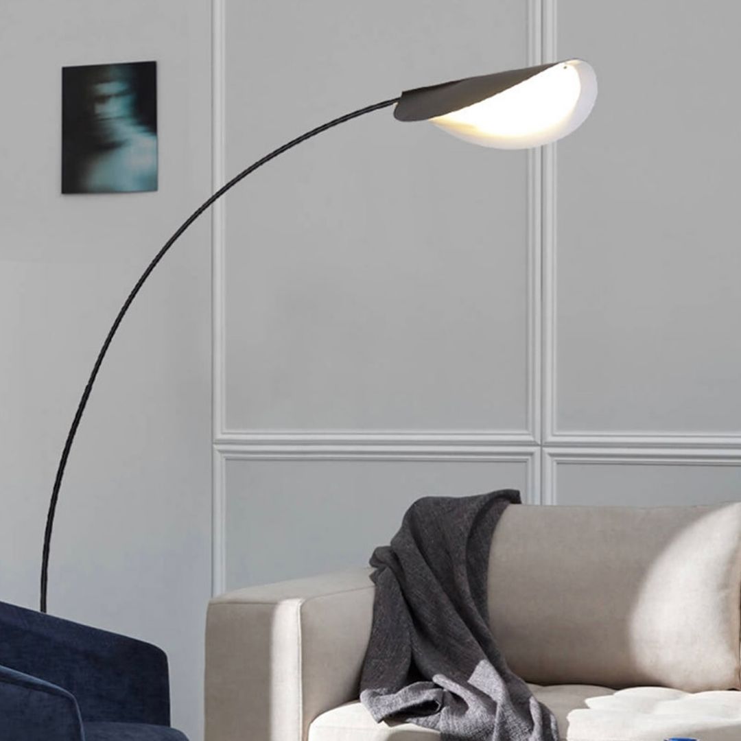 Modern Arc Floor Lamp with Black Finish