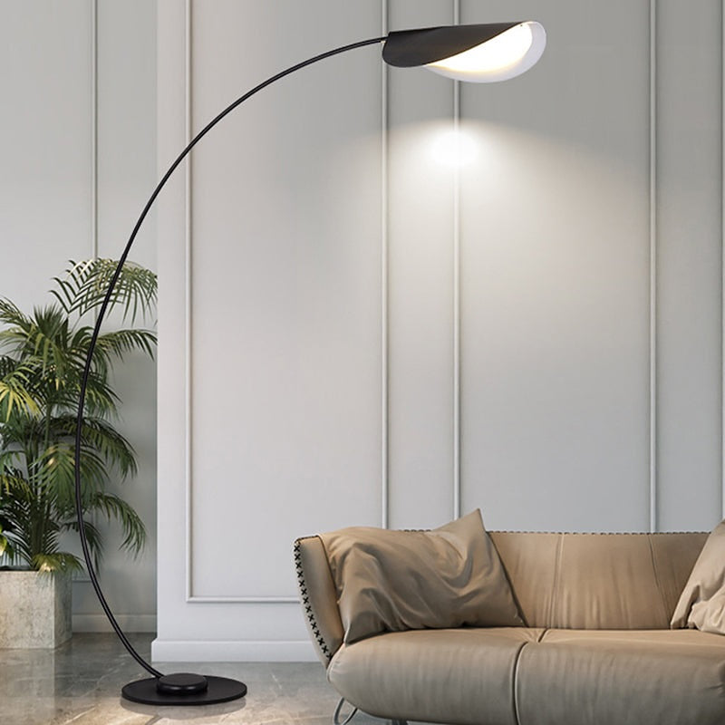 Modern Arc Floor Lamp with Black Finish