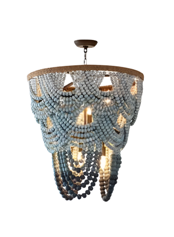 Bohemian Beaded Chandelier with Rustic Design