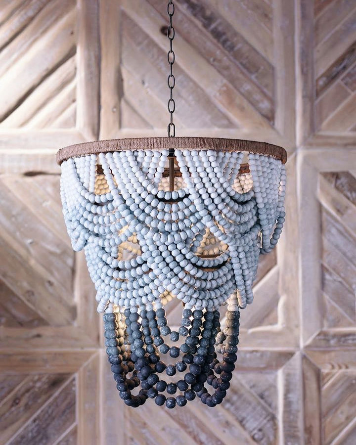 Bohemian Beaded Chandelier with Rustic Design