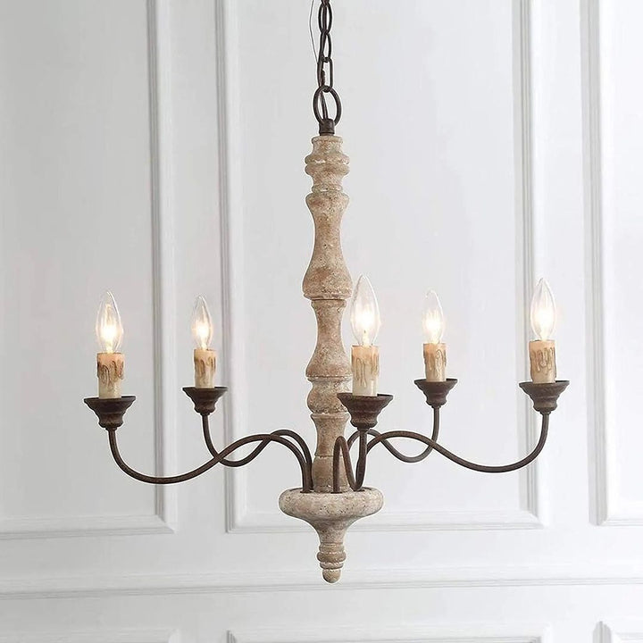 Vintage Rustic Wooden Chandelier