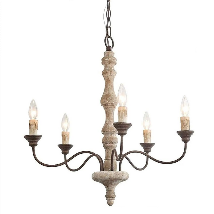 Vintage Rustic Wooden Chandelier