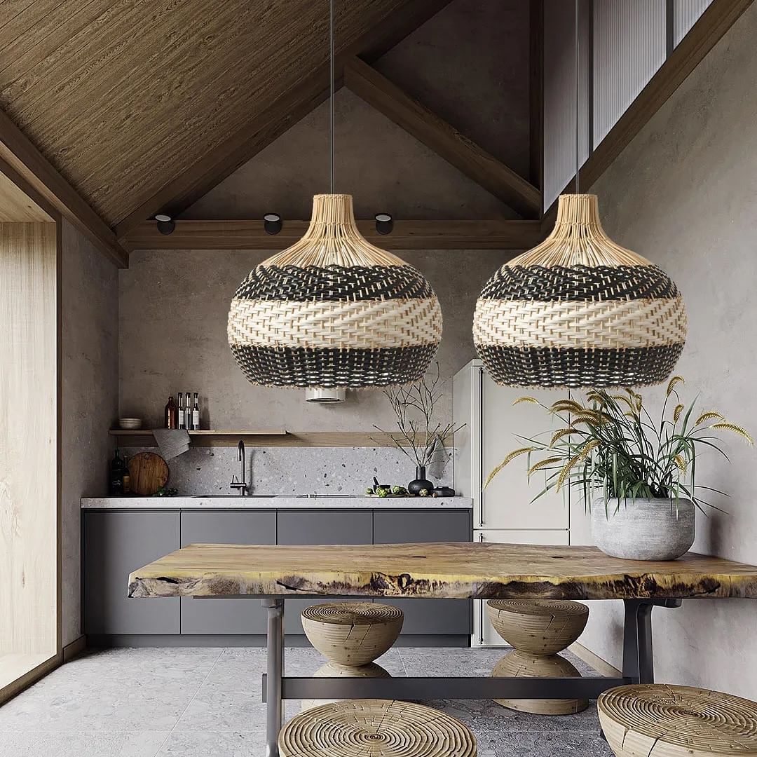 Handwoven Rattan Pendant Light