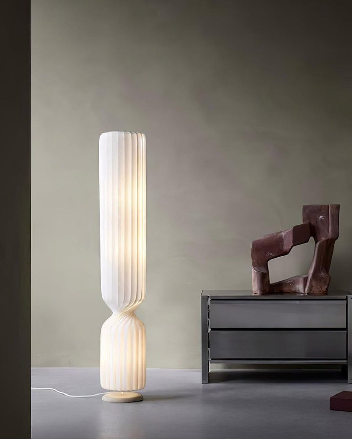 Sculptural Twist Floor Lamp with Modern Vertical Design