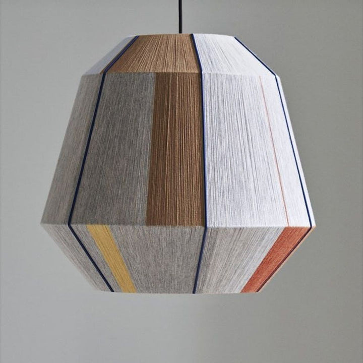 Multicolor Geometric Pendant Light with Woven Texture