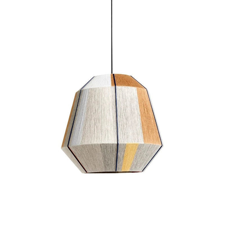 Multicolor Geometric Pendant Light with Woven Texture