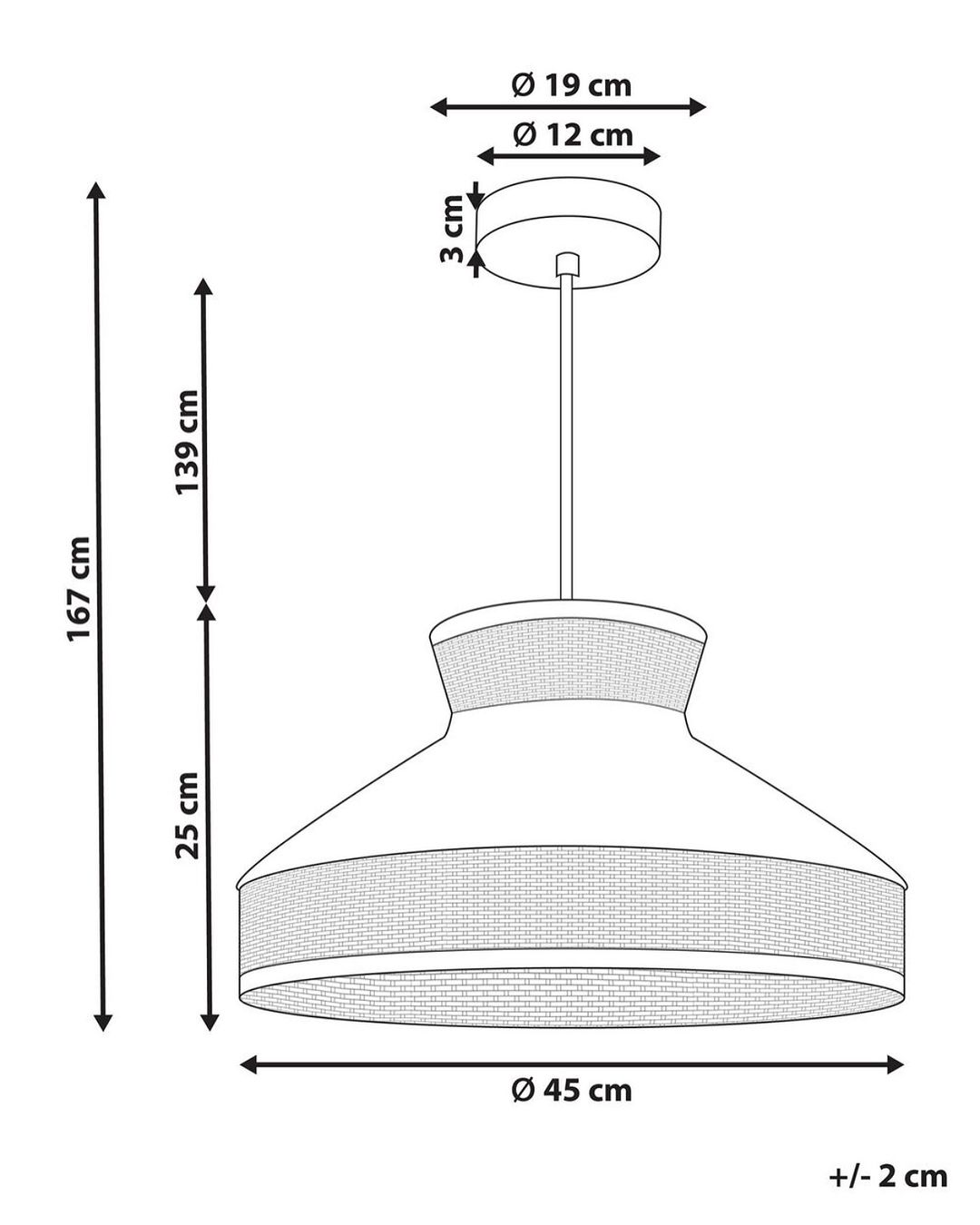 Wide Funnel Pendant Light with Woven Mesh Design