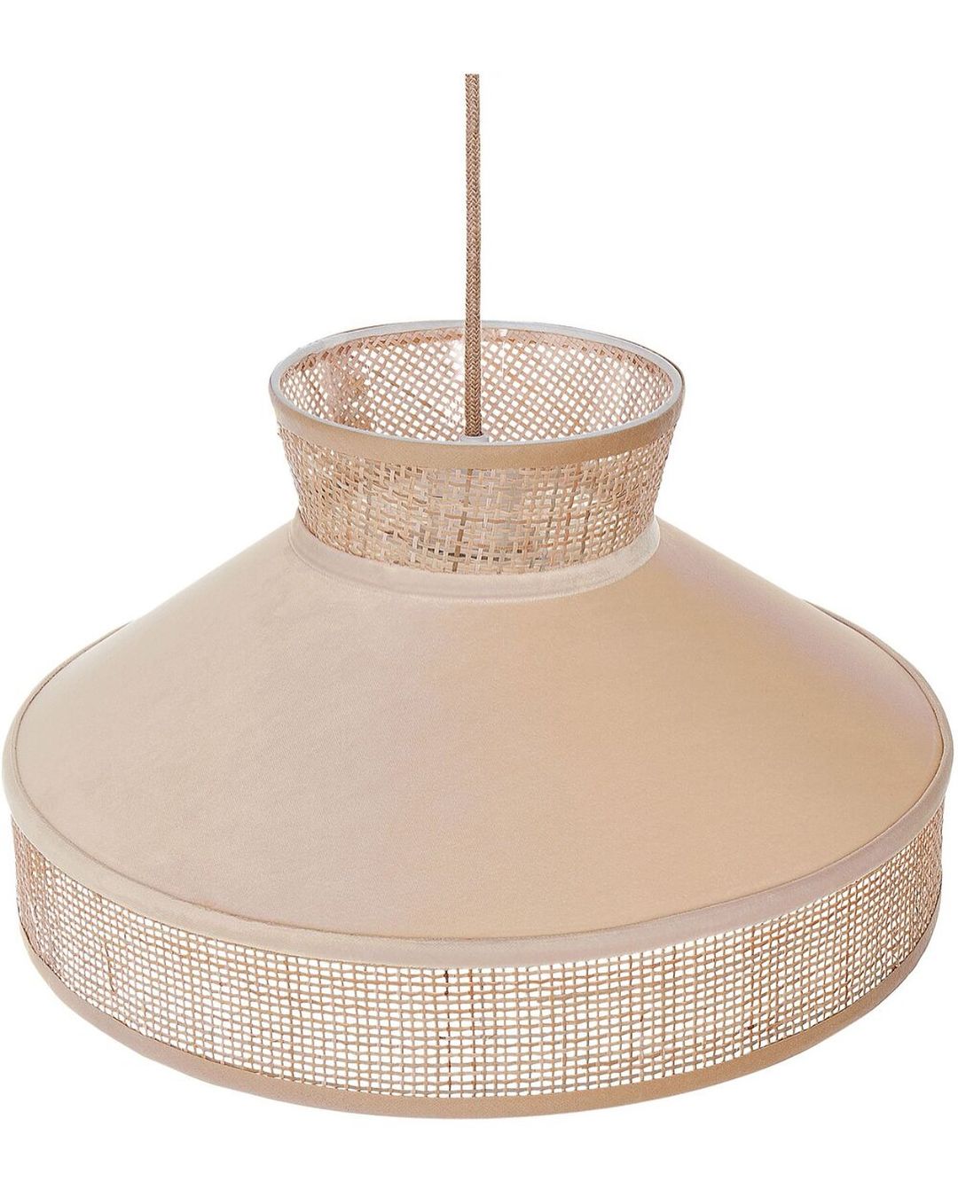 Wide Funnel Pendant Light with Woven Mesh Design