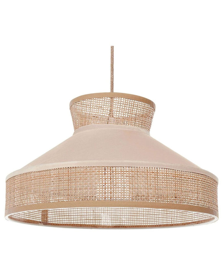 Wide Funnel Pendant Light with Woven Mesh Design