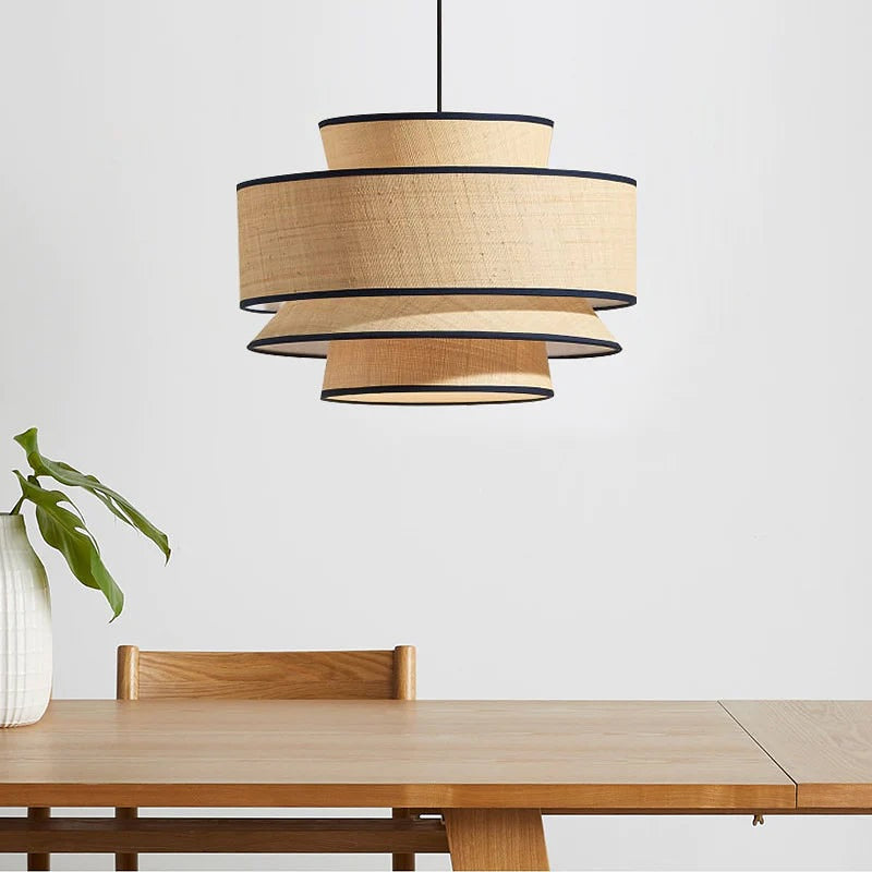 Tiered Woven Pendant Light with Modern Rustic Design