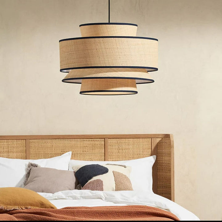 Tiered Woven Pendant Light with Modern Rustic Design