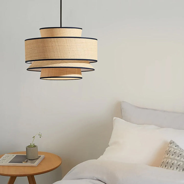 Tiered Woven Pendant Light with Modern Rustic Design