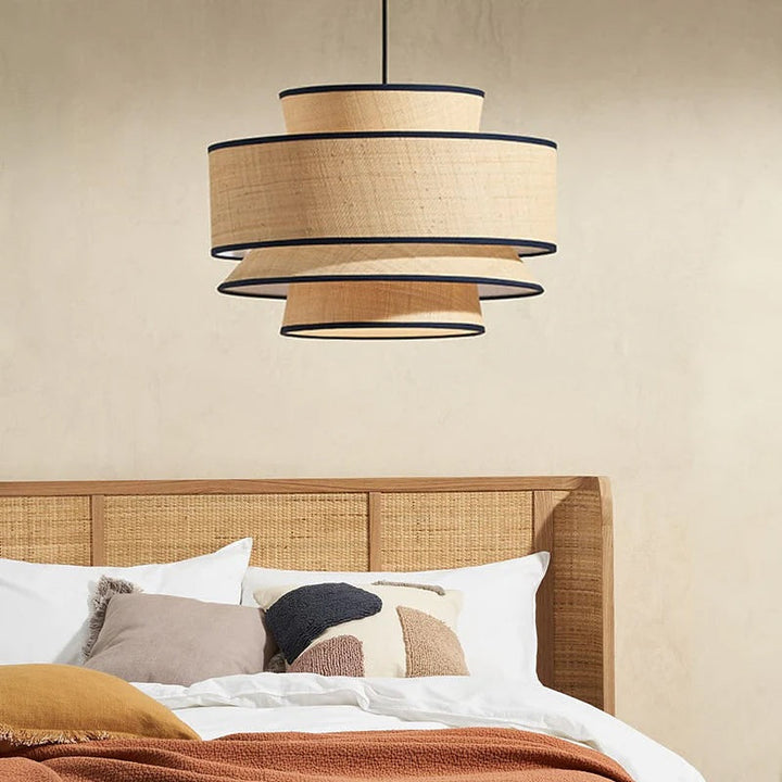 Tiered Woven Pendant Light with Modern Rustic Design