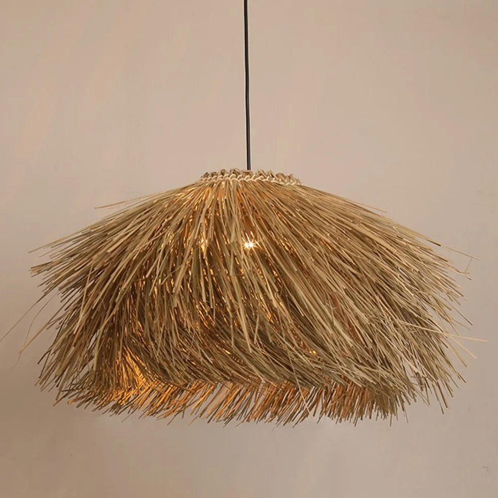 Rustic Woven Grass Pendant Light