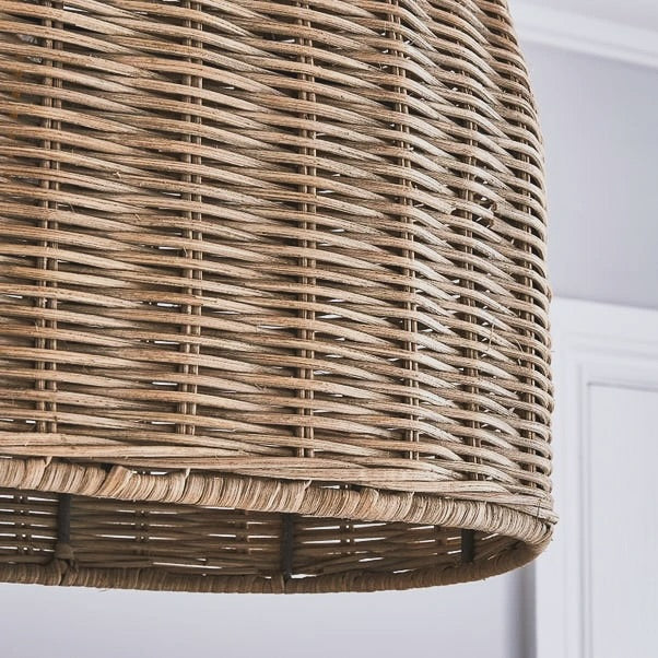 Woven Rattan Rectangular Pendant Light