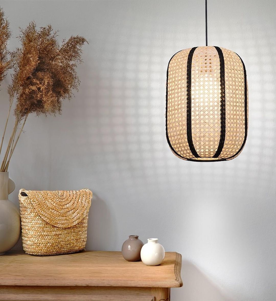 Natural Rattan Lantern Pendant Light