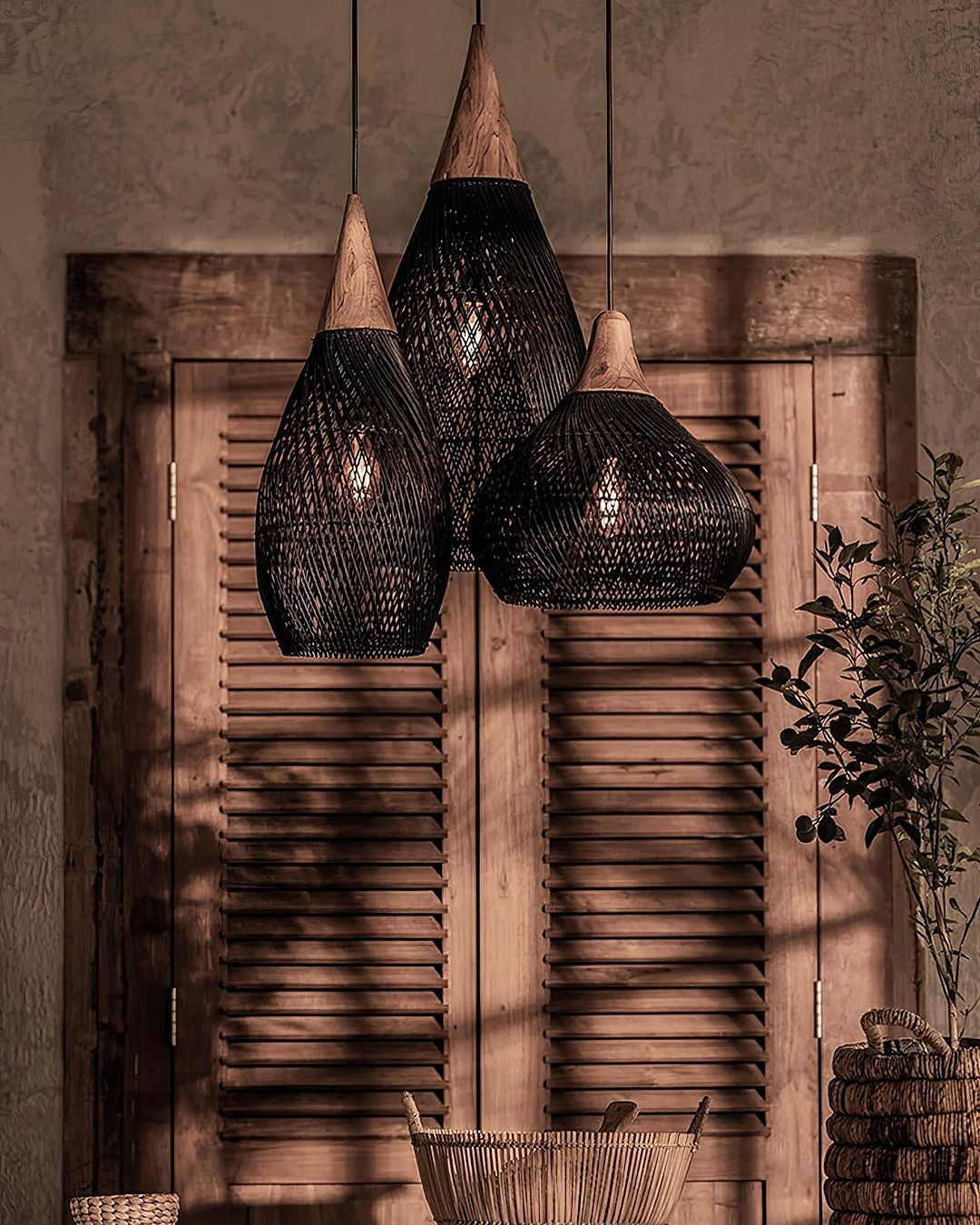 Handwoven Bamboo Pendant Light