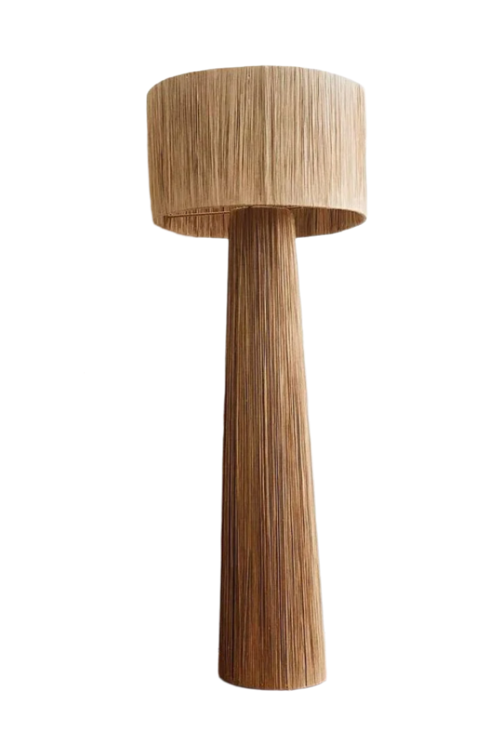 Rustic Floor Lamp with Woven Natural Design