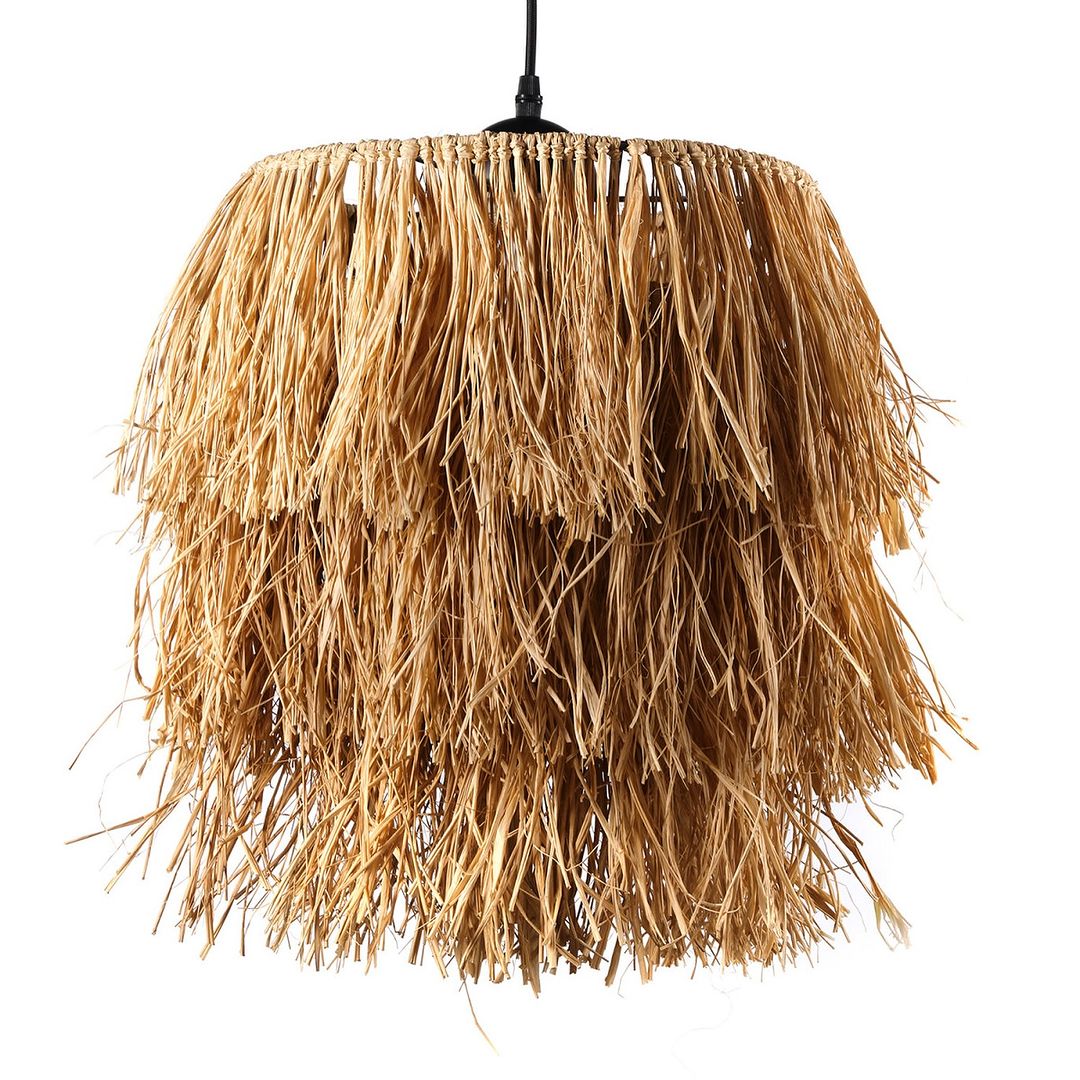 Rustic Straw Pendant Light